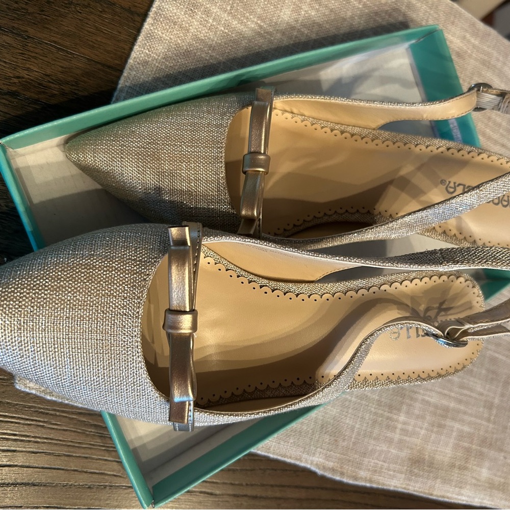 Elegant Silver Slingback Heels